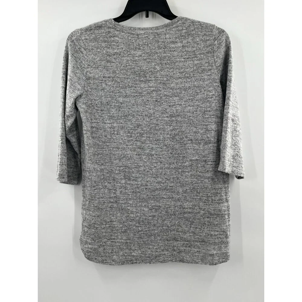 Cactus + Pearl Sweater Hi Low Women’s Medium Embroidery Grey Coffee Hot Cocoa